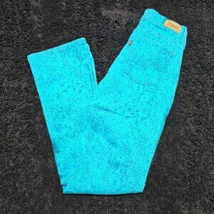 Levi’s 512 Perfectly Slimming Jeans Women’s 28x32 Aqua Blue Straight Leg Denim‎